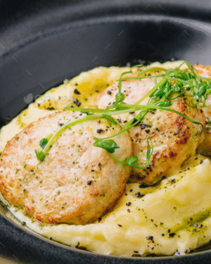 Mashed Potatoes with Stewed Chicken