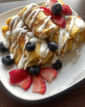 French Crepes with Sweet Cheese Cream