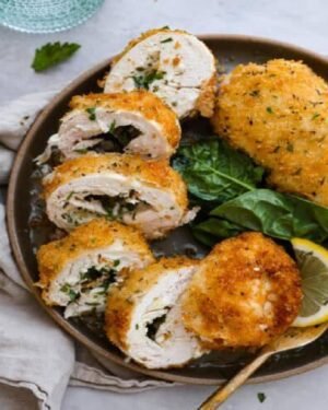 Chicken Kyiv cutlets with cheese